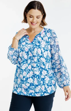 Toscane Boutique Blouse imprimé fleuri| Tee-shirts