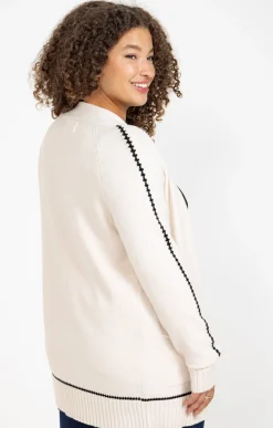 Toscane Boutique Cardigan avec détail contrasté| Pulls & Cardigans