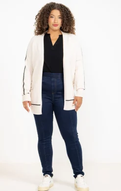 Toscane Boutique Cardigan avec détail contrasté| Pulls & Cardigans