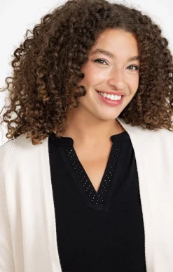 Toscane Boutique Cardigan avec détail contrasté| Pulls & Cardigans