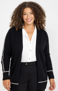 Toscane Boutique Cardigan avec détail contrasté| Pulls & Cardigans