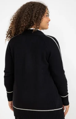 Toscane Boutique Cardigan avec détail contrasté| Pulls & Cardigans