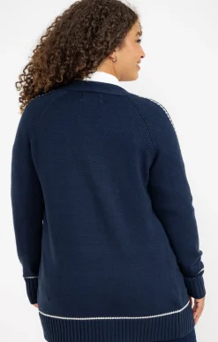 Toscane Boutique Cardigan avec détail contrasté| Pulls & Cardigans
