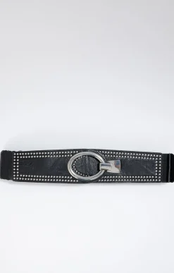 Toscane Boutique Ceinture élastiquée large e à clous| Accessoires