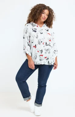 Toscane Boutique Chemise avec imprimé chiens| Chemisiers & Tuniques
