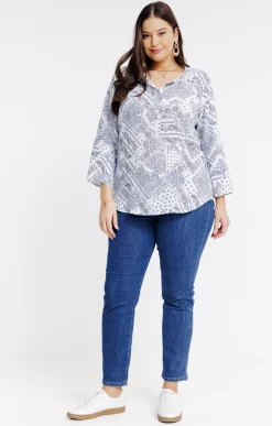 Toscane Boutique Chemise en lin imprimé bandana| Chemisiers & Tuniques