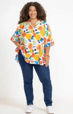 Toscane Boutique Chemise imprimé pamplemousse| Chemisiers & Tuniques
