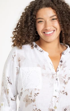 Toscane Boutique Chemise imprimée avec broderie anglaise| Chemisiers & Tuniques