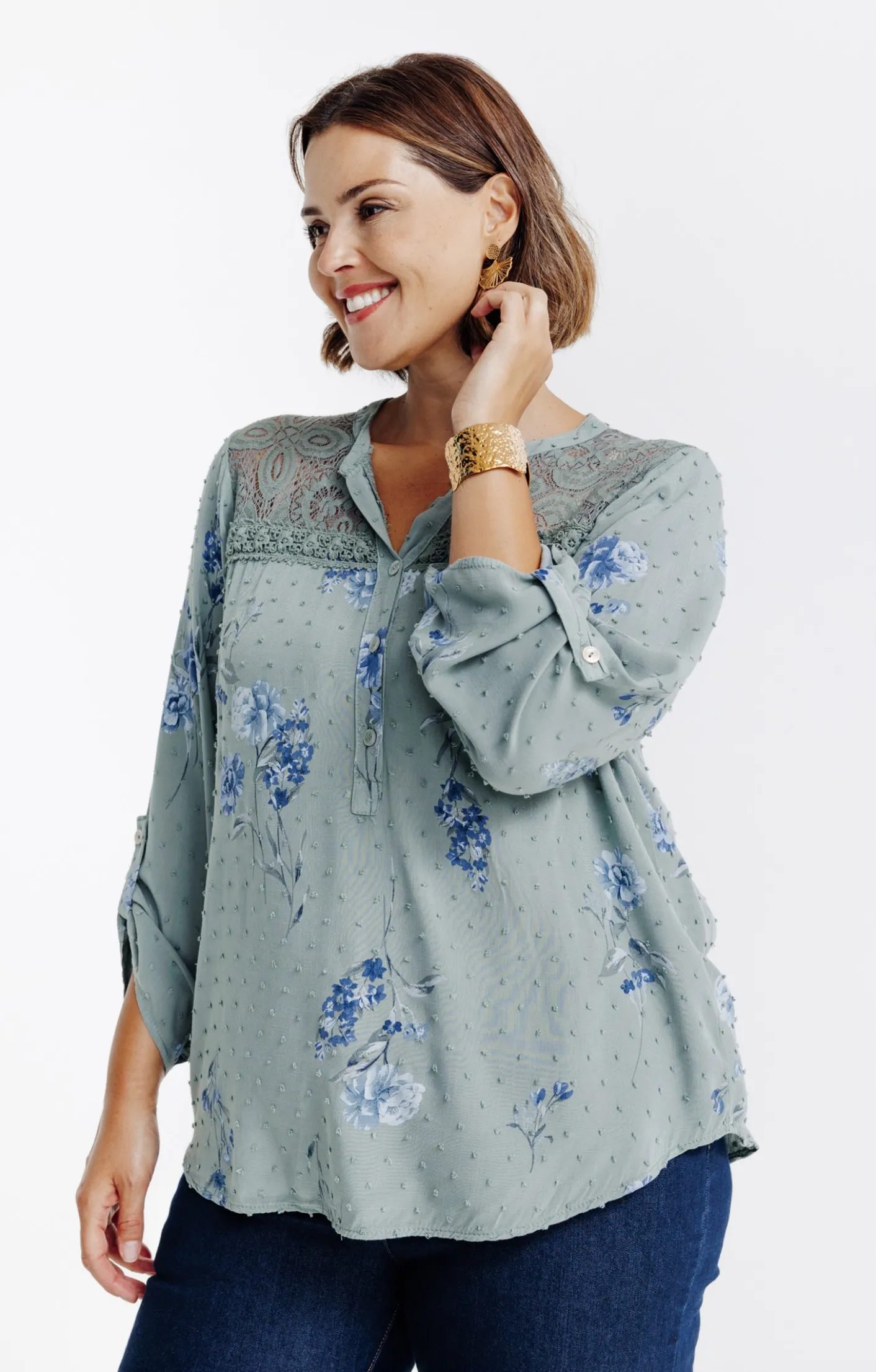Toscane Boutique Chemise imprimée avec plumetis| Chemisiers & Tuniques