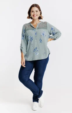 Toscane Boutique Chemise imprimée avec plumetis| Chemisiers & Tuniques
