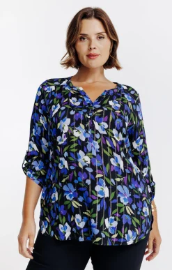 Toscane Boutique Chemisier imprimé fleuri et fils lurex| Chemisiers & Tuniques