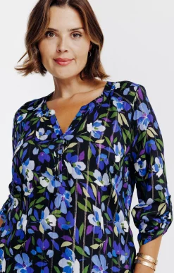 Toscane Boutique Chemisier imprimé fleuri et fils lurex| Chemisiers & Tuniques