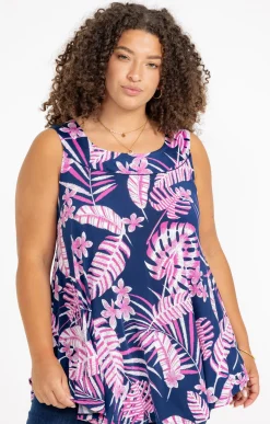 Toscane Boutique Débardeur à imprimé feuillage| Tee-shirts