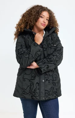 Toscane Boutique Doudoune avec chats en effet velours| Parkas & Impers