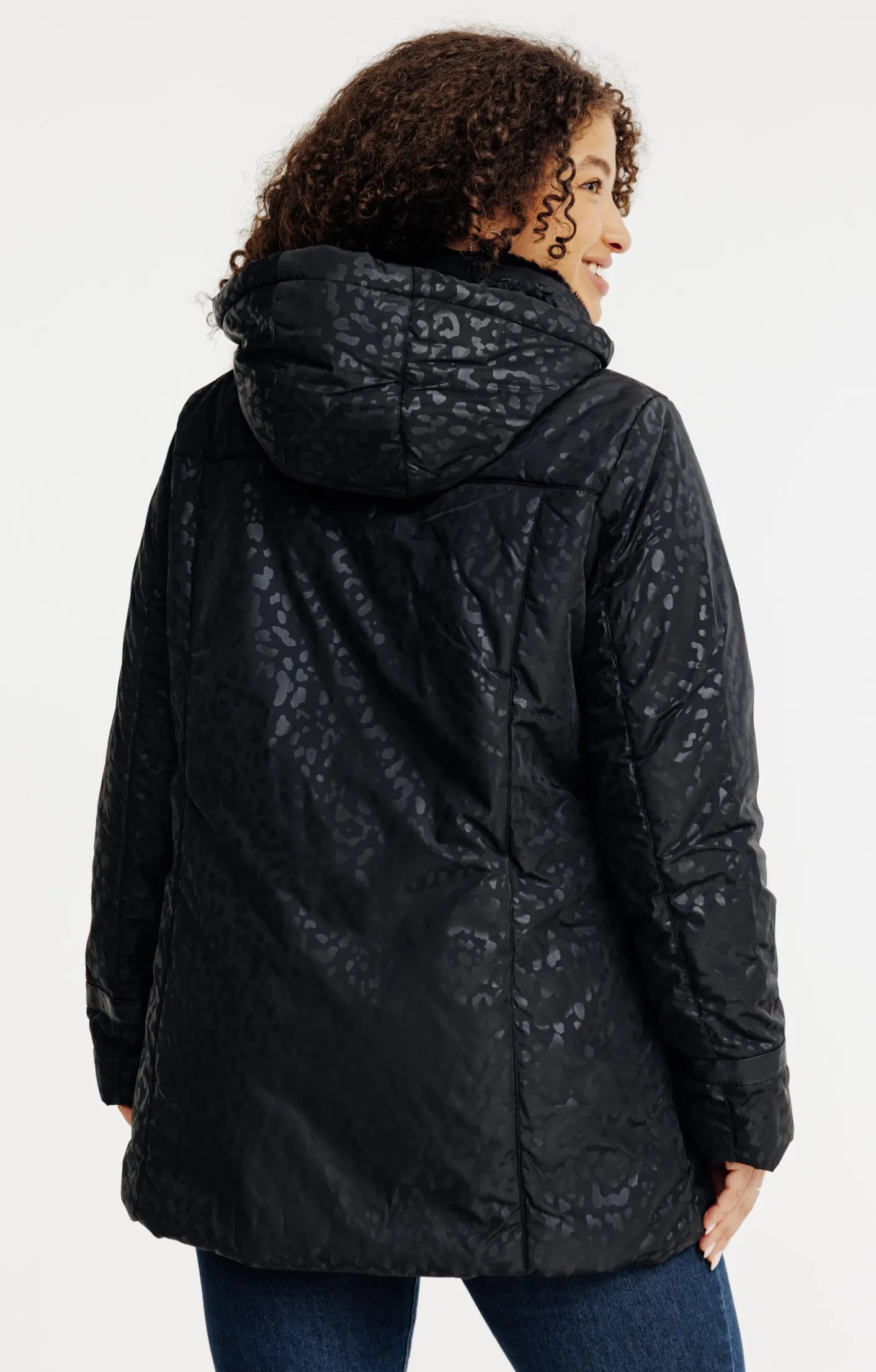 Toscane Boutique Doudoune avec imprimé léopard| Parkas & Impers