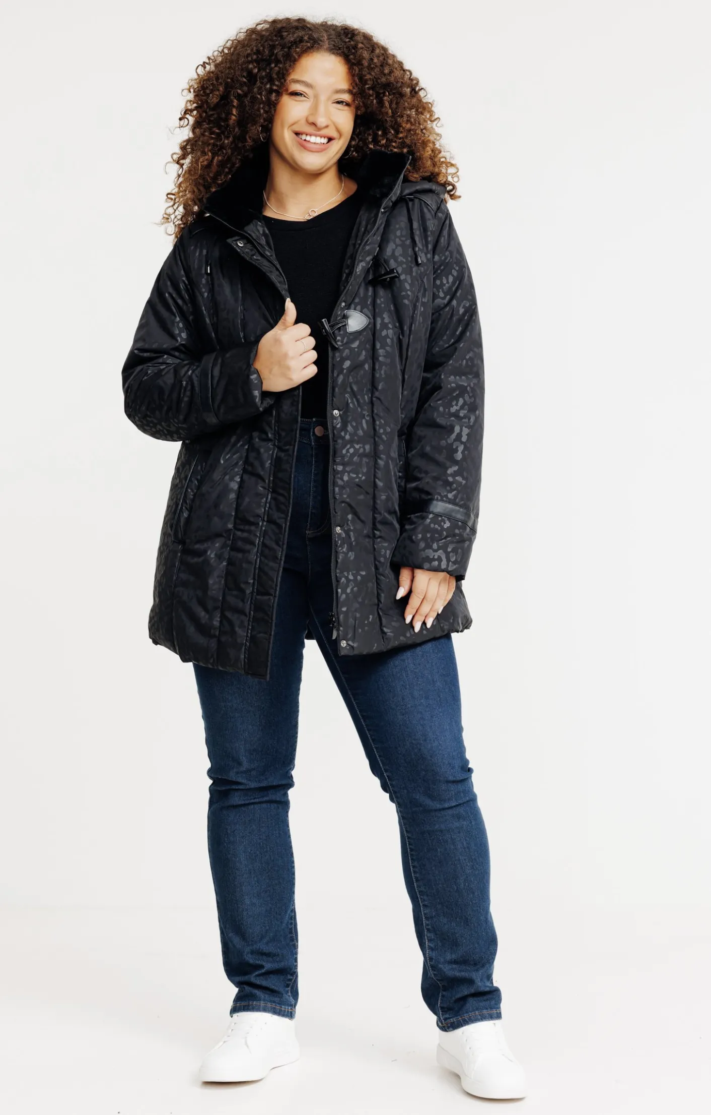 Toscane Boutique Doudoune avec imprimé léopard| Parkas & Impers