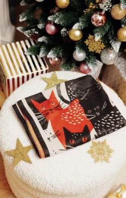 Toscane Boutique Echarpe chaude avec chats colorés| Accessoires