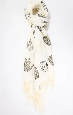 Toscane Boutique Foulard imprimé chat matière douce| Accessoires