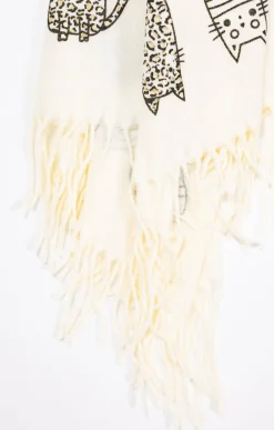 Toscane Boutique Foulard imprimé chat matière douce| Accessoires