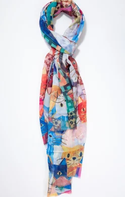 Toscane Boutique Foulard imprimé chats| Accessoires