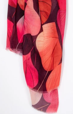 Toscane Boutique Foulard imprimé feuilles en camaïeu| Accessoires