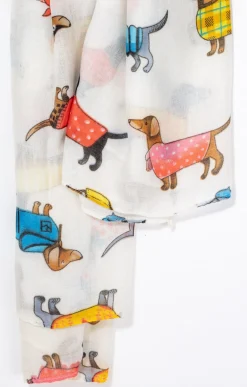 Toscane Boutique Foulard léger imprimé teckel| Accessoires