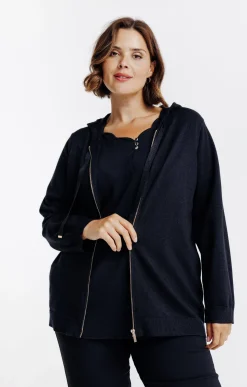 Toscane Boutique Gilet à capuche avec lurex| Pulls & Cardigans