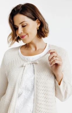 Toscane Boutique Gilet à nouer avec fil lurex| Pulls & Cardigans