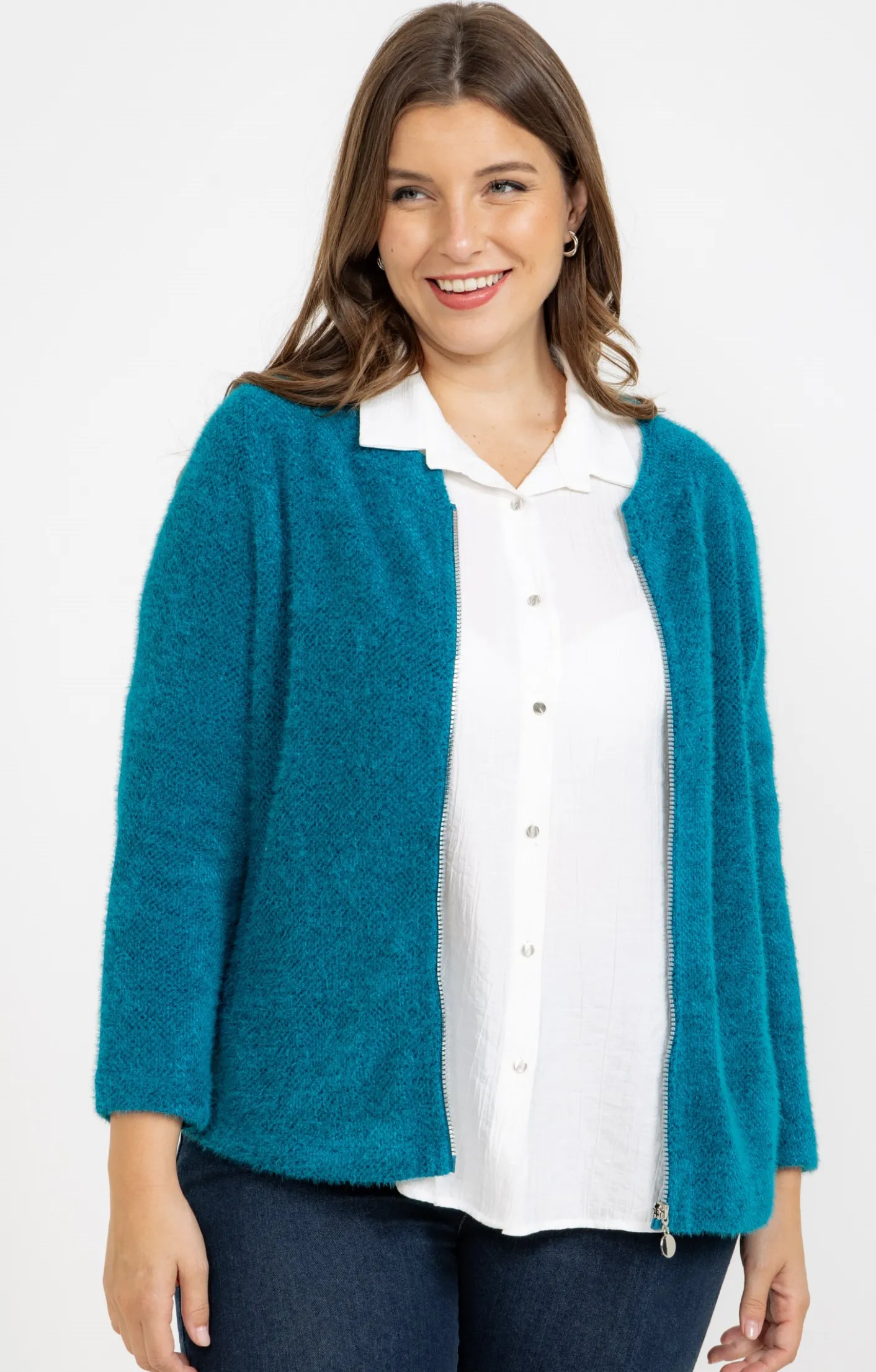 Toscane Boutique Gilet fluffy uni| Pulls & Cardigans