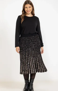 Toscane Boutique Jupe chaude en maille imprimé léopard| Jupes