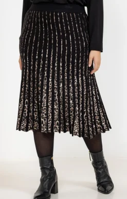 Toscane Boutique Jupe chaude en maille imprimé léopard| Jupes