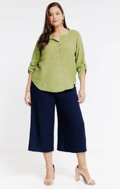 Toscane Boutique Jupe culotte 4 boutons ancre ton sur ton| Jupes