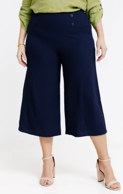 Toscane Boutique Jupe culotte 4 boutons ancre ton sur ton| Jupes