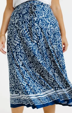 Toscane Boutique Jupe en maille à imprimé ikat| Jupes