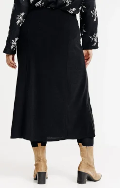 Toscane Boutique Jupe en maille unie à boutons| Jupes