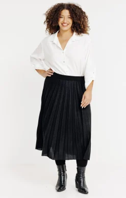 Toscane Boutique Jupe en maille unie plissée| Jupes