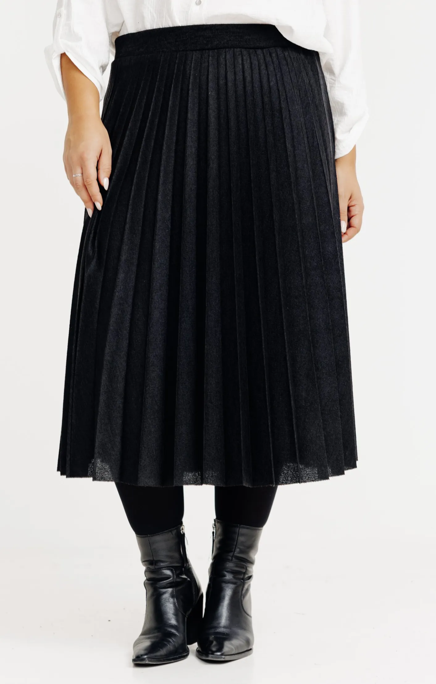 Toscane Boutique Jupe en maille unie plissée| Jupes