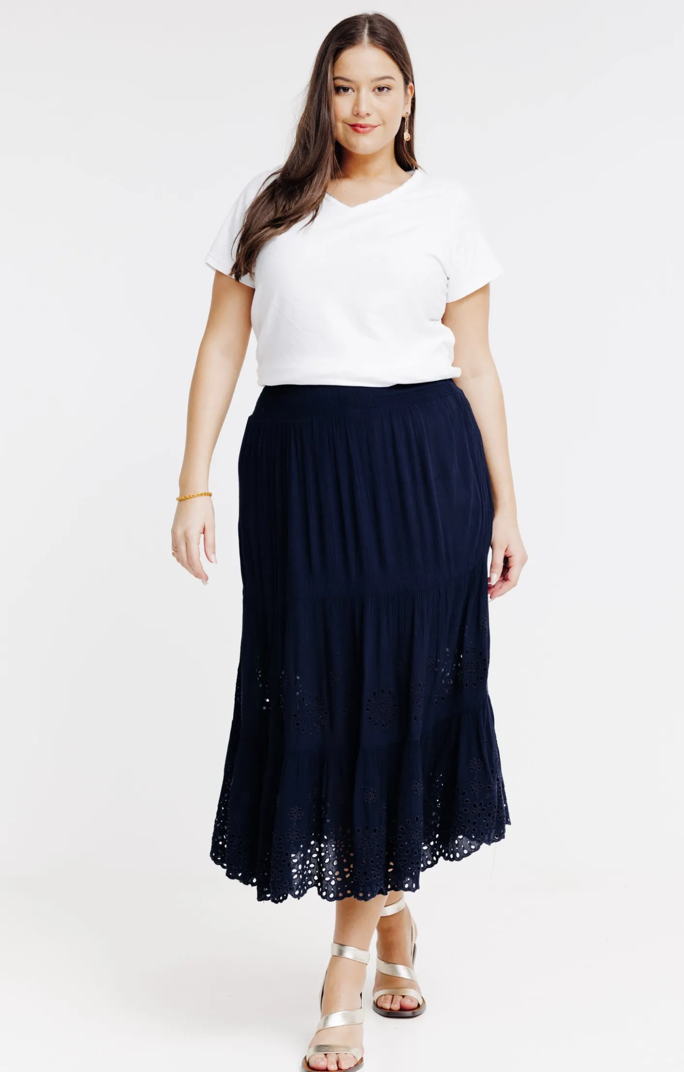 Toscane Boutique Jupon crepon à broderie ajourée| Jupes