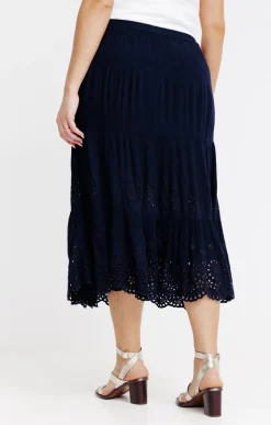 Toscane Boutique Jupon crepon à broderie ajourée| Jupes