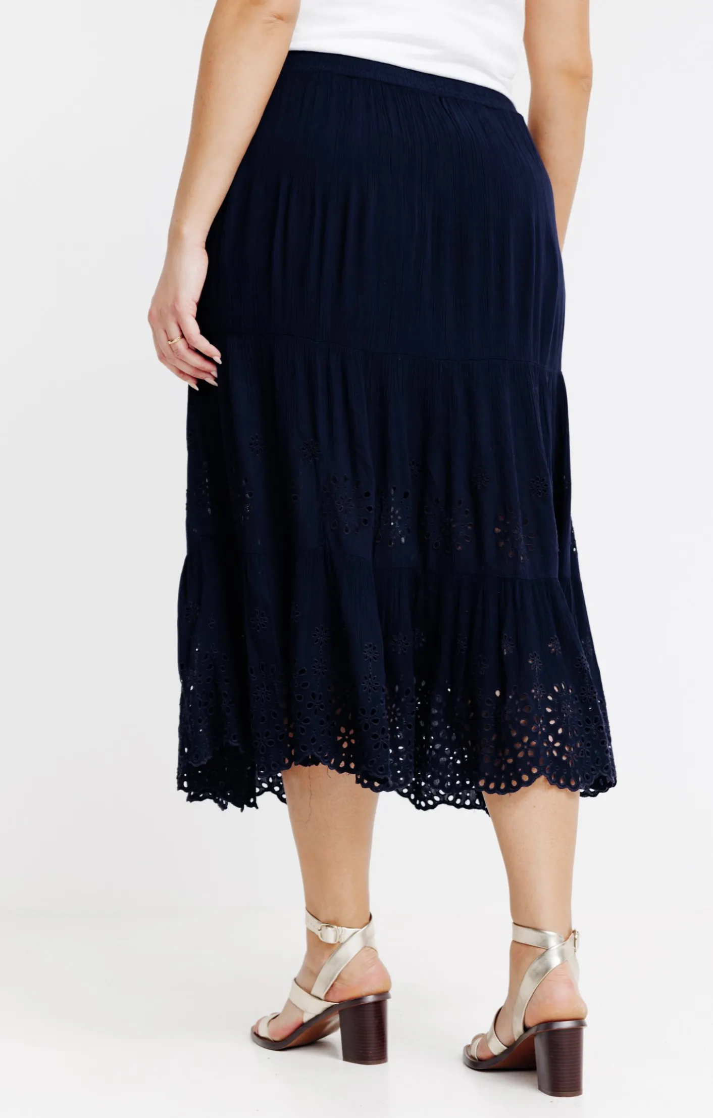 Toscane Boutique Jupon crepon à broderie ajourée| Jupes