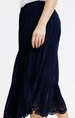 Toscane Boutique Jupon crepon à broderie ajourée| Jupes