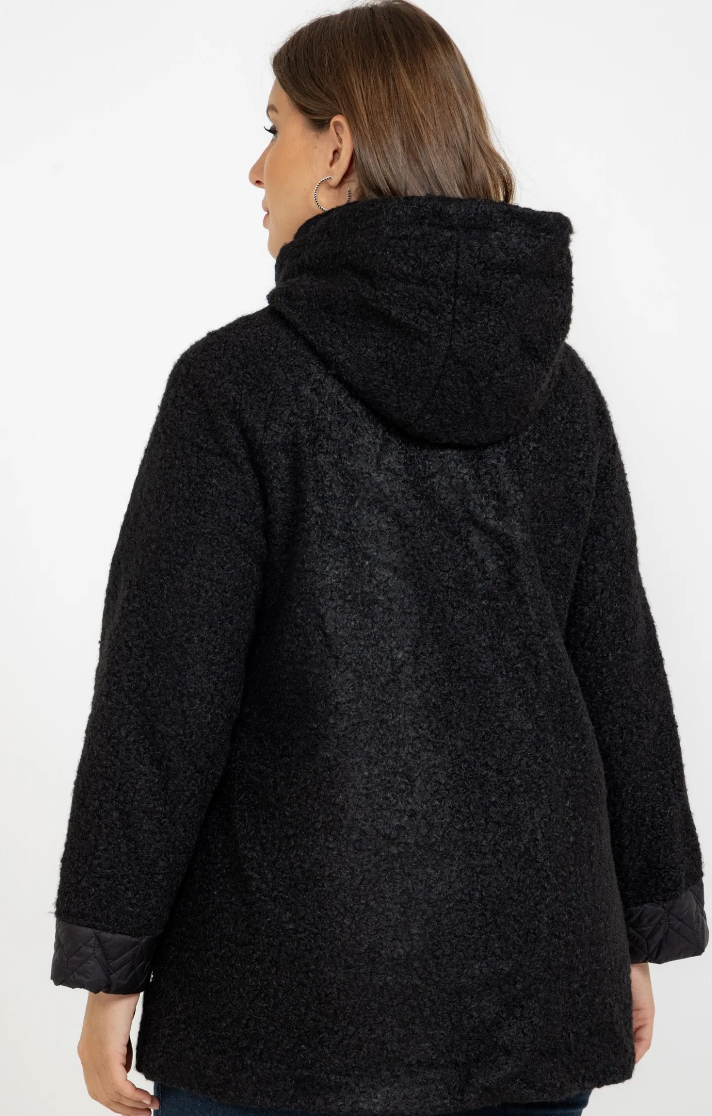 Toscane Boutique Manteau bi-matière avec capuche| Manteaux