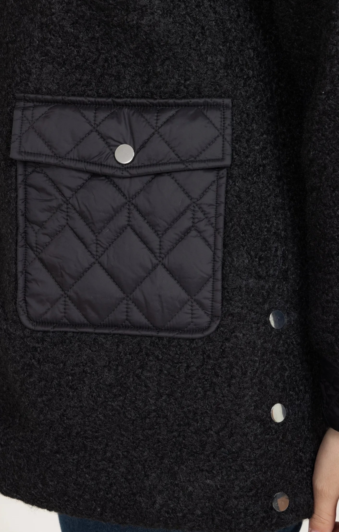 Toscane Boutique Manteau bi-matière avec capuche| Manteaux