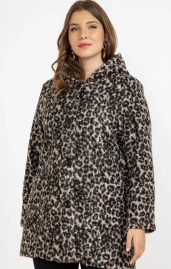 Toscane Boutique Manteau bouclette imprimé léopard| Manteaux