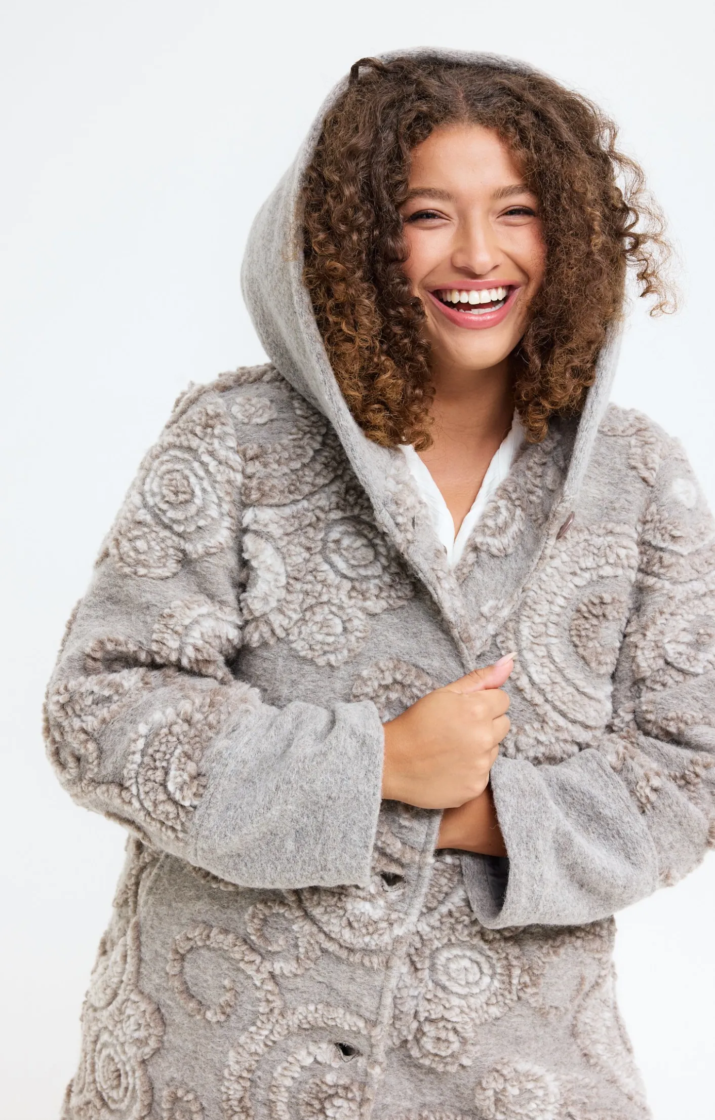 Toscane Boutique Manteau en lainage fantaisie| Manteaux