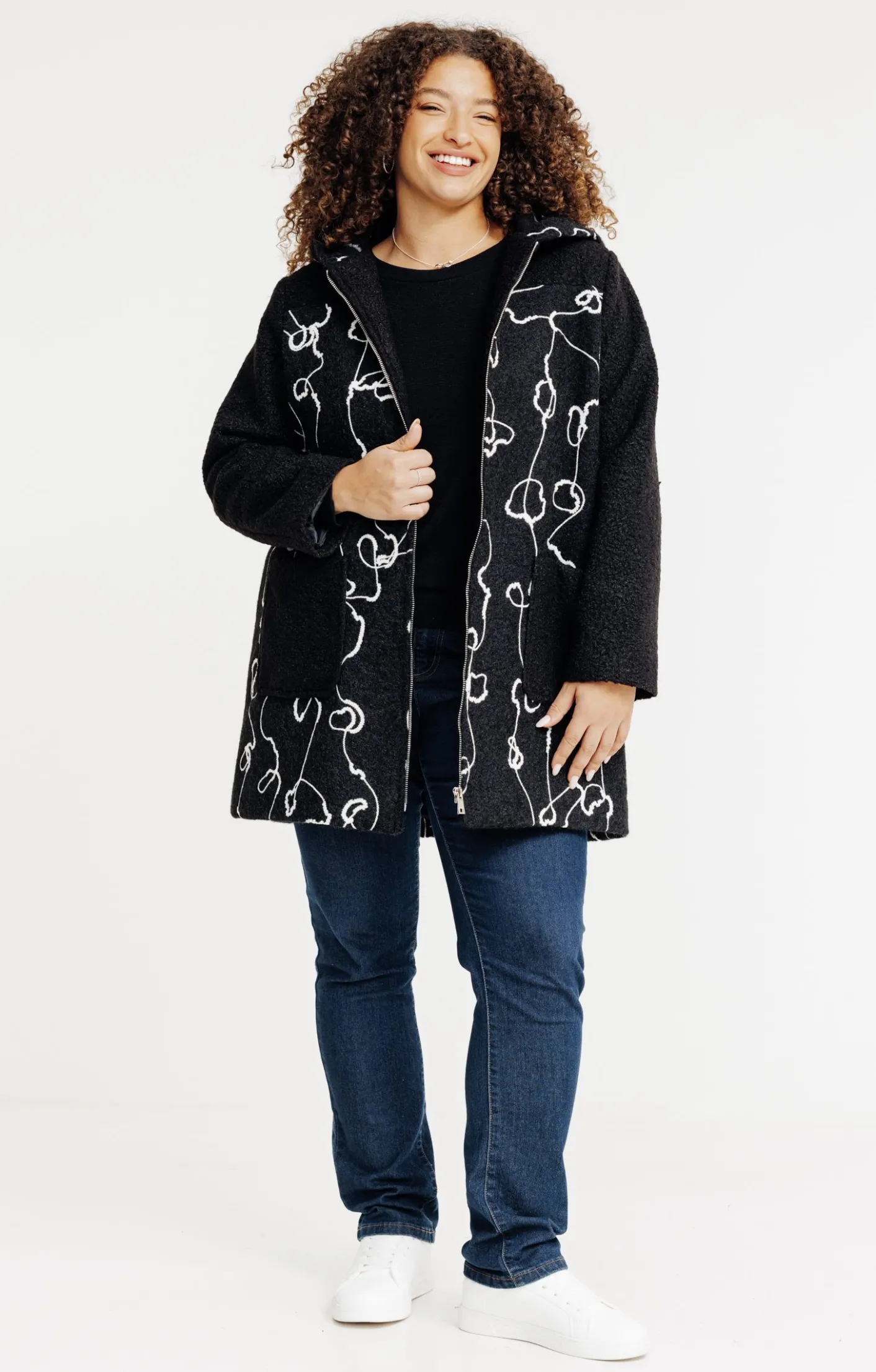 Toscane Boutique Manteau fantaisie en bouclette| Manteaux