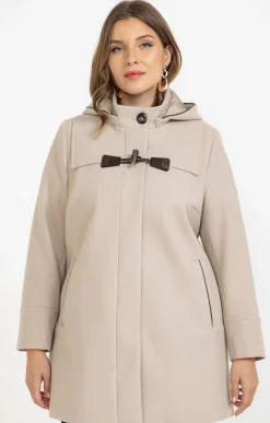 Toscane Boutique Manteau uni à capuche| Manteaux