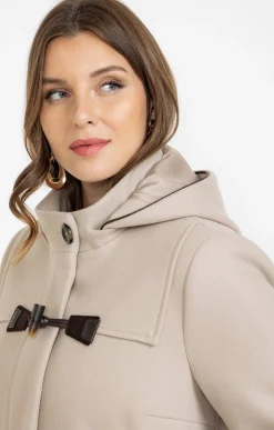 Toscane Boutique Manteau uni à capuche| Manteaux
