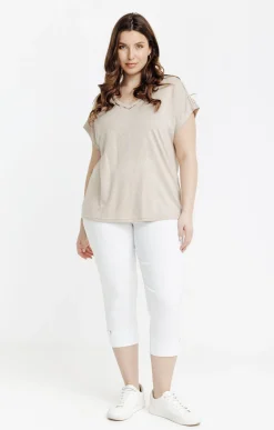 Toscane Boutique Pantacourt avec oeillet en bas de jambe| Pantalons