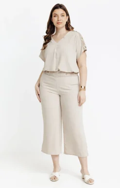 Toscane Boutique Pantacourt fluide ceinture macramé| Pantalons
